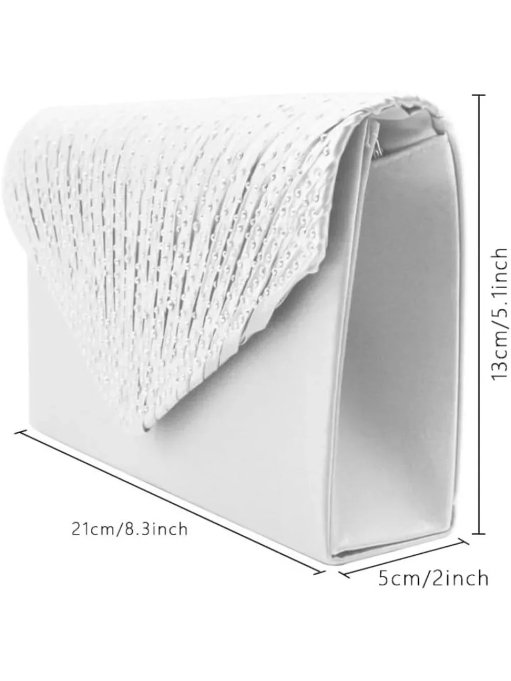〽️ Women’s White Clutch Purse Bridal Wedding Party Evening Shoulder Bag